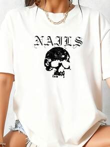 Vintage Short Sleeve T-Shirt With Small Round Neck - White 3 - View 2