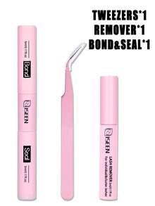 640片装，D型卷翘，DIY单根睫毛嫁接套装，柔软舒适，30D/40D/60D/80D自然簇状睫毛嫁接套装，含睫毛粘合剂和密封剂，卸除工具，以及家用镊子，单根睫毛嫁接套装，睫毛，睫毛簇 - 黑色 - 查看 13