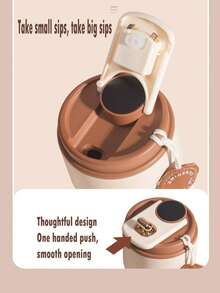 450ml Intelligent Temperature-Controlled Coffee Cup, With LED Touch Screen. Press The Cup Lid To Display The Temperature, Preventing Scalding Or Overly Cold Drinks. The Stainless Steel Is More Corrosion-Resistant And . It Is Suitable For Acidic Beverages Such As Coffee And Tea. It Supports Direct Drinking And Straw Drinking, Adaptable To Different Drinking Habits. - Multicolor - View 6