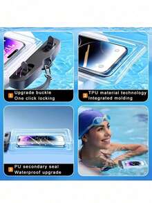 Waterproof Bag, Universal Waterproof Phone Pouch, Air Cushion Waterproof Phone Bag, Waterproof Phone Case For Swimming Underwater, Beach Dry Bag For Smartphones, Suitable For Smartphones, Phone Charms, Phone Accessories, Airplane Accessories, International Travel, Summer Camping, Tech Accessories, Gym Phone Accessories, Travel & Beach Essentials