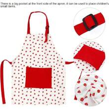 Delantales de Cocina, Mandiles de Cocina Mujer Delantals de Fresa Roja con Bolsillos Cuello Ajustable Delantal de Chef Delantals de Pintura para Niños Mujeres Hombres,39826484 - Multicolor - Ver 6