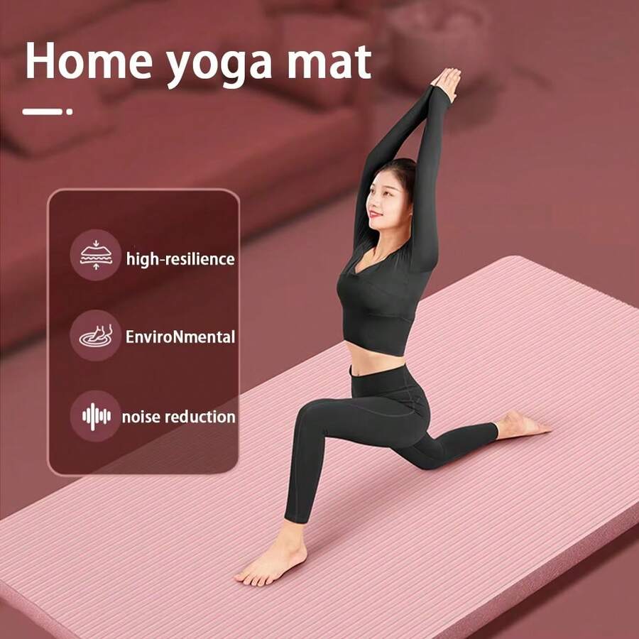8mm Thick Eva Yoga Mats Anti-Slip Sport Fitness Blanket Exercise Yoga And Pilates Gymnastics Fitness Equipment - 粉色 - 查看 1