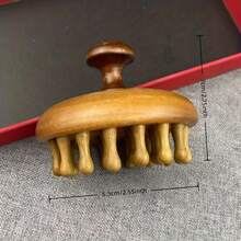 Natural Sandalwood Scalp Massager - Handmade Wooden Wide-Tooth Comb - Wooden Massage Comb And Sandalwood Hair Brush, Luxurious Hair Care, Scalp Massager, Promotes Hair Growth