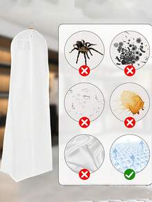 1pc Premium Thick Plastic Wedding Dress Garment Bag - Elegant Hanging Clothes Cover With Zipper Closure, Breathable And Dust-Proof, Suitable For Extra Long Gowns And Bridal Coats, Wedding Dress Protection | Clear Wedding Dress Bag | Breathable Material - Multicolor - View 4