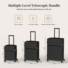 YSTYLE Multi-Functional Three-Piece Carry-On Luggage Set, Suitcase, Ultra-Light Hardside Suitcase Made Of ABS+PC Material Equipped With TSA-Approved Locks And Four Double-Sided Spinner Wheels