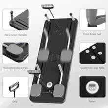 JCH-Tabla para Abdominales Tabla Deslizante de Pilates Plegable Máquina Reformador de Pilates Tabla de Ejercicios Portátil Máquina de Ejercicio Casa Abdominales Equipo para Gimnasio Multiusos - Gris - Ver 4