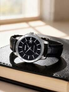 Casio Đồng hồ đeo tay nam phiên bản giới hạn "Trái Tim Đen" - Chống nước, máy quartz, mặt số lớn hiển thị ngày, dây đeo da thật MTP-V004L-1A - màu đen - Xem 4