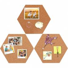 1/4 Piece Hexagon Cork Sticker, Self-Adhesive Cork Tile, Hexagon Cork Board, Mini Wall Bulletin Board, DIY Decorative Postcard Wall Cork Board, Bulletin Board, Message Board - Multicolor - View 9