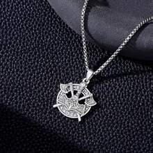Collar plata diseño hacha vikinga espada cruz martillo thors colgante daga amuleto vikingo nórdico regalos hombres - 03-Hammer Hacha - Ver 4