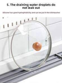 1件装窄缝锅盖收纳垫 厨房台面炉灶锅铲砧板 多功能收纳架垫 防滑沥水垫 - 彩色 - 查看 9