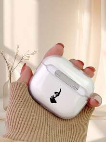 The Ins Style With Creative Skeleton Pattern Apple Wireless Bluetooth Earphone Protective Cover Is Suitable For Airpods4/1/2/3/Pro/Pro2 Glossy Transparent TPU Material Soft Shell Anti Drop Earphone Cover,More Impact Resistant And Durable, Making It The Best Gift For Family, Friends, And Couples - Clear - View 2