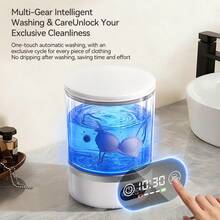 Lavadora portátil multifuncional de gran capacidad de 3L, mini lavadora inalámbrica compacta de 4000mAh todo en uno para lavar y secar - Blanco - Ver 6