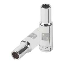 2-Piece Kit - 7/16" 12-Point Long Socket, 1/2" Drive, Truper - Silver - View 5