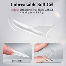 Krofaue Extra Long Stiletto Nail Tips - 500PCS False Clear Nais With 10 Sizes Half Cover Pointed Press On Artificial Acrylic For Salon DIY, XL - ColorI - 查看 5