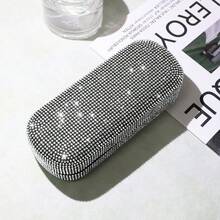 Shiny Diamond Fashion Glasses Storage Box, Hard Shell Eyeglass Case, Pressure Resistant; Portable And Easy To Carry, Suitable For Most Glasses, Can Be Easily Placed In Your Handbag, Unisex Glasses Accessory, Cute Design, Portable Eyeglass Storage Box, PU Material,Room Decor - Multicolor - View 13