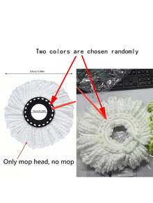 2入組隨機顏色旋轉拖把厚補充拖頭，圓形超細纖維魔術拖頭，超強吸水，強力吸附，輕鬆清除頭髮、灰塵和頑固汙漬 - 白色 - 查看 11