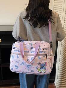 Disney 大容量多功能旅行包，时尚休闲男女通用包，情侣旅行包，防水材质，旅行收纳包，夏季过夜包，行李包，干湿分离带鞋仓，易折叠，可扩展单肩包，多功能拉链背包，返校行李包，迪士尼商务旅行包 - 彩色 - 查看 5