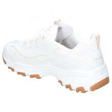 SKECHERS | Damskie trampki Skechers D'Lites Good Neutral – białe trampki z detalami – sznurowane – chłodzona powietrzem pianka memory foam – podeszwa typu track – wygodne i uniwersalne – model 149807-WHT - Biały - Zobacz 5