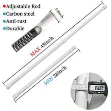2 Pack Curtain Rod Adjustable 28-43 Inches 5/8" Diameter White Small Short Expandable Spring Loaded Tension Rods For Window Bathroom Cupboard Kitchen - White - View 2