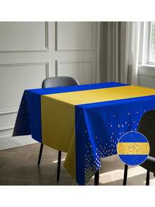 1件皇家蓝金底金色桌布，金色图案 - 耐用，是婚礼、新娘送礼会、生日、毕业典礼、乔迁之喜、圣诞节和父亲节庆祝活动的理想之选。 - 彩色 - 查看 6