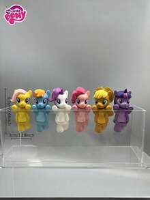 6件套小马宝莉可爱下巴托装饰套装，盲盒随机颜色，惊喜礼物，适合生日、圣诞节、情人节、返校季、青少年装饰、派对礼品