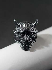 1枚男士角状骷髅合金戒指 - 惡魔 - 查看 8