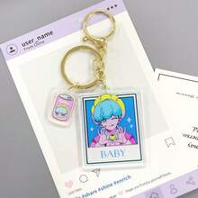 1pc Anime Witch Hunter Backpack, Double-Sided Acrylic Keychain Gift - Multicolor - View 10