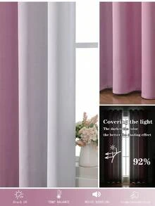 2pcs Ombre Blackout Curtains/Multiple Sizes Available/Top Eyelet Design/Living Room Darkening Curtains/Bedroom & Living Room Blackout Curtains/Heat Insulation/Modern Ombre Design Privacy Curtains/Home Decor Curtains/Pink Curtains - Pink - View 4