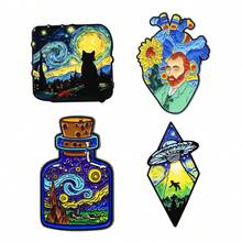 4pcs/Set Cute Enamel Pin Lapel Pins Badges On Backpack Women's Brooch Zinc Alloy Clothes Gift Jewelry Fashion Accessories - Black - View 7