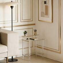 1pc Acrylic Console Table, Transparent Sofa Side Table, Narrow Design, Unique Minimalist Style, Suitable For Living Room, Hallway, Entryway, Foyer