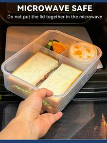Plastic Double-Layer Lunch Box, Toast Box, Lunch Box, With Divider, Large Capacity Sandwich Meal Box, Preservation Box, Microwaveable, Multi-Functional, Kitchen Supplies, Christmas Gift, School Supplies - Multicolor - View 2