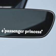 1pc "Princess Passenger" English Text Car Rearview Mirror Sticker, Adding A Stylish Touch To Your Vehicle Interior! Designed For Car Owners Pursuing Personalized Decor, With English Text As The Core, Integrating The Cute "Princess Passenger" Into Car Accessories. Stick It On The Rearview Mirror Or Side Mirror To Instantly Transform A Regular Mirror Into An Eye-Catching Highlight, Bringing A Unique Joy To Every Ride. - 1pc English Letter Decoration Sticker - View 8