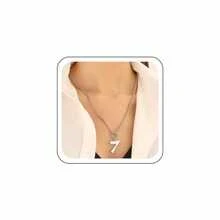 Collar colgante corazón gótico cruz forma alas cerezo pluma cadena suéter eslabones largos halloween cóctel - número 7 - Ver 2