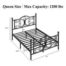 Metal Platform Bed Frame, Classic Style Headboard And Footboard/Under Bed Storage/Mattress Foundation/No Box Spring Required/Easy Assembly - 黑色 - 查看 11