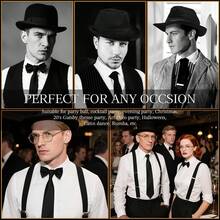 9件套1920年代男士服装配饰套装 - 复古黑帮西装裙，含帽子、领结、眼镜和吊带 - 完整的咆哮的二十年代装扮，适合主题派对、化装舞会和地下酒吧活动 - 彩色 - 查看 5