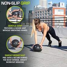 ProsourceFit Slam Medicine Balls 5, 10, 15, 20, 25, 30, 50lbs Smooth and Tread Textured Grip Dead Weight Balls for Strength and Conditioning Exercises, Cardio and Core Workouts - clásico - negro + 5 lb - Ver 6