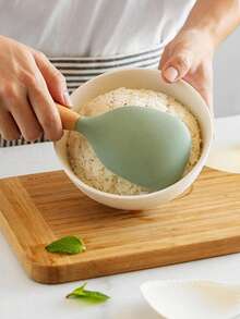 Wooden Handle Upright Rice Spoon, Non-Stick Kitchen Utensil - Multicolor - View 3