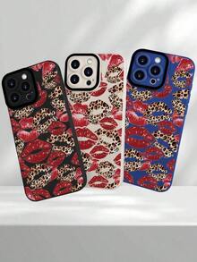 Leopard Print Red Lip Pattern Protective Phone Cover Fashion Forward Statement Y2K Aesthetic Wild Style Daily Accessory Compatible With IPhone 17 Pro Max 17Air 17Pro 17 16E SE4 16 15 14 13 13Mini 12 12Mini 11 X XS XSMAX Plus Pro CaseSimple Fashion Dark Red Stripe Pattern Phone Case - 顏色1 - 查看 3