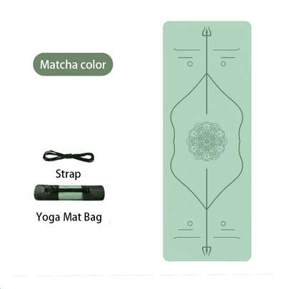 1pc 1/3 Inch Thick Textured Surface Exercise Mat For Home Workout, TPE Non-Slip Yoga Mat With Shoulder Strap And Storage Bag, Available In Black, Purple, Pink, Blue, Green
