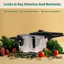 Stainless Steel Pressure Cooker – Large Induction Hob Compatible Cooker With Dual Handles For Fast Cooking At Home Or In Catering Kitchens - 4 Litre - View 6