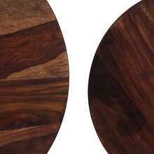vidaXL Insieme di tavoli bassi 2 pz Legno Massello 60x35 cm - Castano - Visualizzare 5