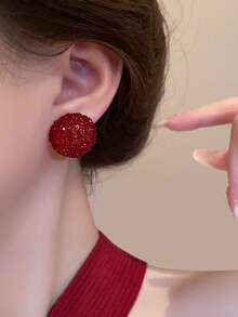 CVNANA 一对优雅迷人的精致红色水晶心形耳钉，独特的心形耳环，百搭的节日、情人节、新年礼物，适合休闲、工作、婚礼或派对等各种场合，四季皆宜。 - C - 查看 8