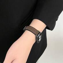 1pc Faux Leather Folding Magnetic Clasp Strap, Suitable For Xiaomi Mi Band 10/9/8, Band 10/9/8, Galaxy Fit3 Smartwatch, Soft & Breathable Replacement Wristband - Burnt Brown - View 6