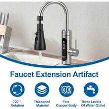 Aireador Extensor de Grifo Gi 360° Gi Grifo Extensor 3 Modos Gran Angulo Filtro De Salpicaduras Universal Filtro Grifo Cocina Negro - como en la foto - Ver 5