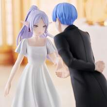 1件动漫风格收藏手办 - 黑衣精灵战士与可爱白裙女孩，理想的桌面摆件，送给游戏玩家的绝佳生日礼物 - 彩色 - 查看 1