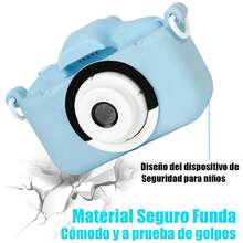 Children's Camera, Mini Camera For Children, Mini Digital Video And Photo Selfie Camera With 2.0 IPS HD Screen With 32G Memory Cards - Blue - View 5
