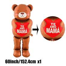 9/5/2/1 قطعة بالون دب تيدي بشكل قلب مع نص "أحبك" بطول 60 بوصة، بالونات قلب أحمر فويل بقطر 18 بوصة/32 بوصة للزفاف الوردي والبني، ديكور عيد الحب، الذكرى السنوية، حفل استقبال العروس، حفلة عيد الميلاد - لا يحتاج لطاقة، عيد الأم، - متعدد الألوان - مشاهدة 20