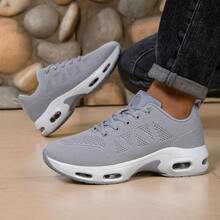 Men's Fashionable Sports Shoes With Air Cushion Running Shoes, Anti Slip And Breathable Running Shoelaces And Arch Support, Suitable For Daily Fitness, Sports, And Commuting - 灰色 - 查看 1