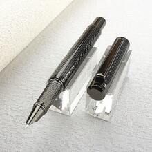 枪灰色网状纽扣钢笔，金属雕刻商务签名书写笔 - 3266 - 查看 8