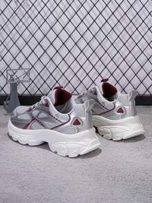 1 đôi giày thể thao buộc dây nhẹ, thoáng khí dành cho thanh thiếu niên, phối màu thời trang, phù hợp để mang hàng ngày, mùa xuân/thu. - Nhiều màu - Xem 3